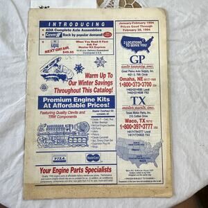 GP Great Plains Auto Supply TX motor parts catalog jan feb 1994